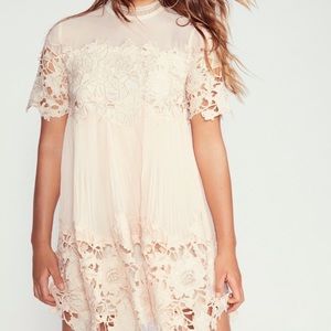 Free People Hollie Lace Dress in Pale Blue SAYLOR X FREE PEOPLE